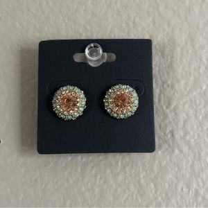 Vintage Multi Color Rhinestone Earrings